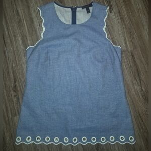 J. Crew Blue Top with White Accents